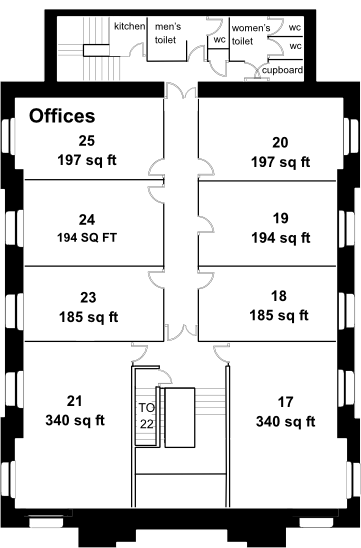 St Francis House second floor plan